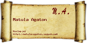 Matula Agaton névjegykártya